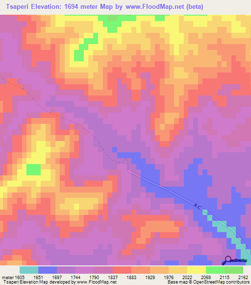 Tsaperi,Afghanistan Elevation Map