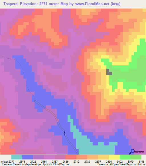Tsaperai,Afghanistan Elevation Map