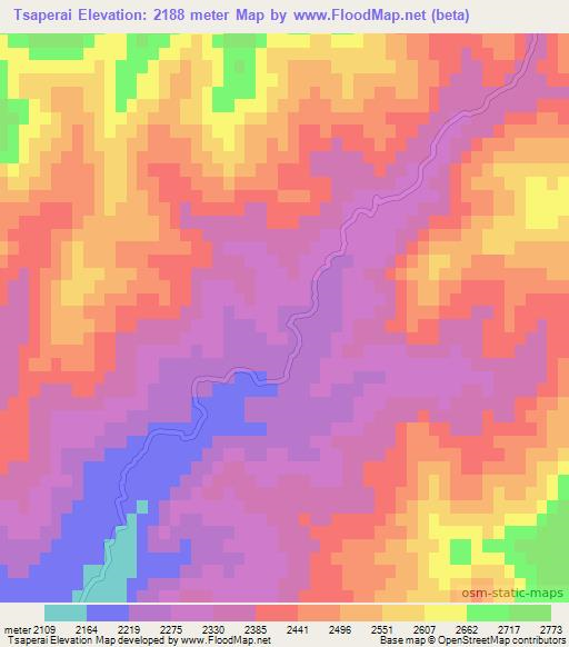 Tsaperai,Afghanistan Elevation Map