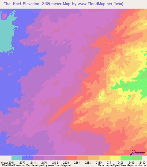 Chal Khel,Afghanistan Elevation Map