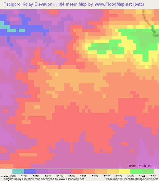 Tsalgaro Kalay,Afghanistan Elevation Map