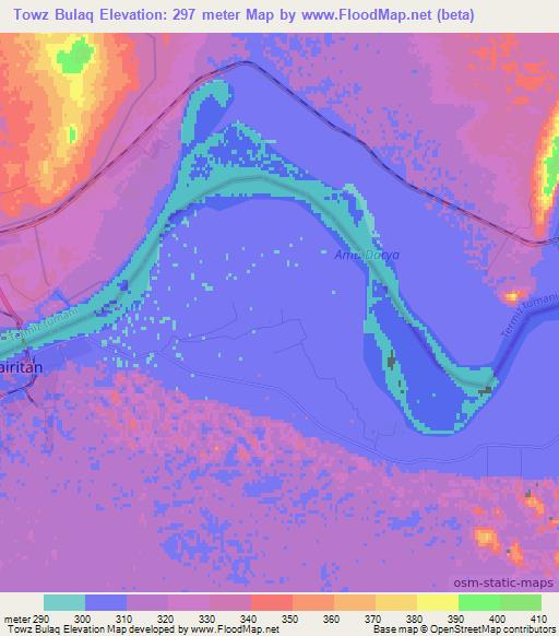 Towz Bulaq,Afghanistan Elevation Map