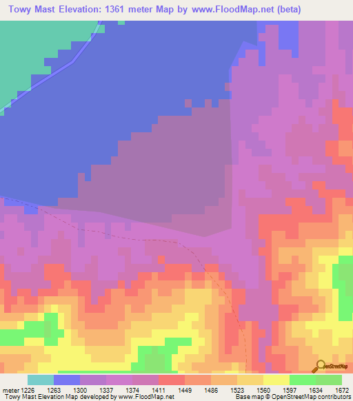 Towy Mast,Afghanistan Elevation Map
