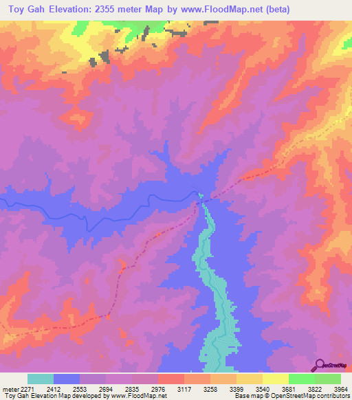Toy Gah,Afghanistan Elevation Map