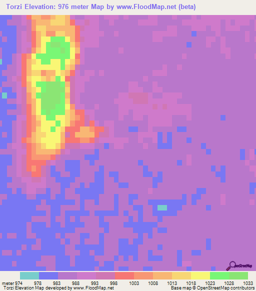 Torzi,Afghanistan Elevation Map