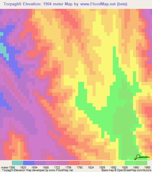 Torpaghli,Afghanistan Elevation Map
