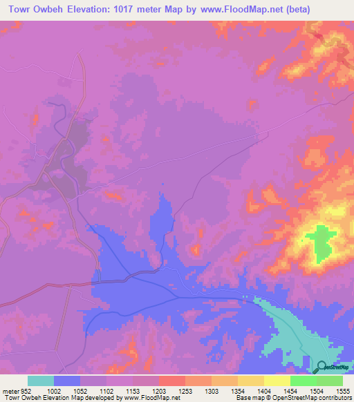 Towr Owbeh,Afghanistan Elevation Map