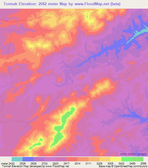 Tormah,Afghanistan Elevation Map