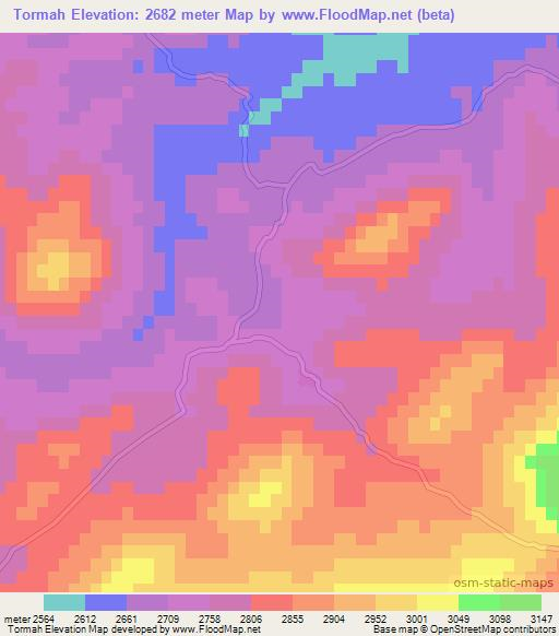 Tormah,Afghanistan Elevation Map