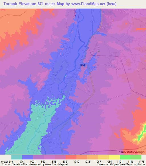 Tormah,Afghanistan Elevation Map