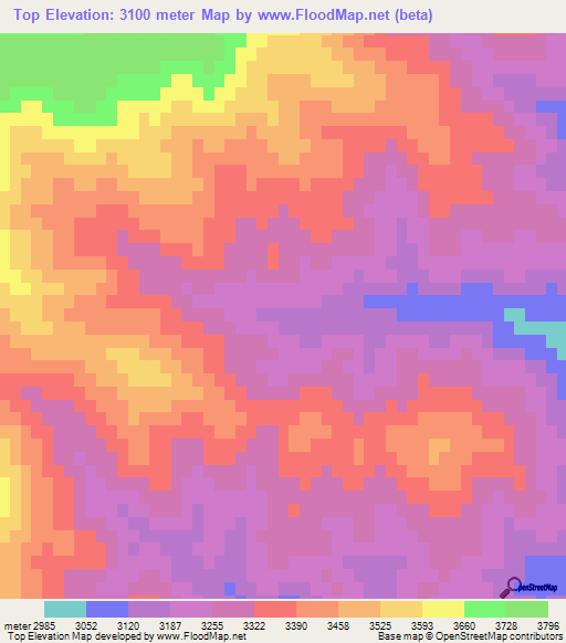 Top,Afghanistan Elevation Map