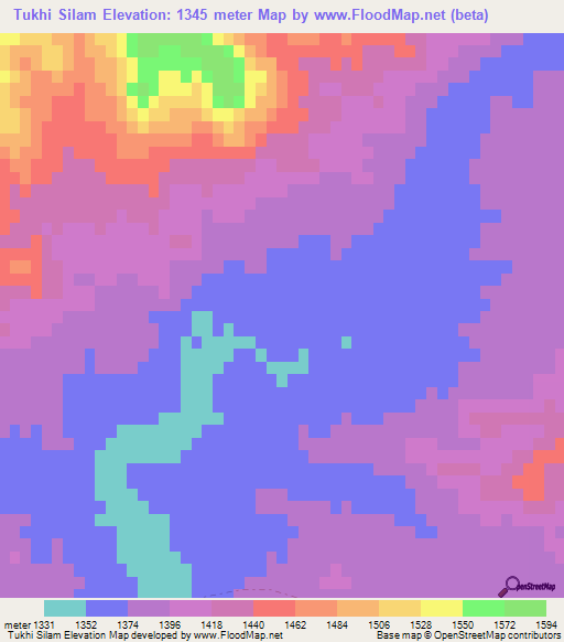 Tukhi Silam,Afghanistan Elevation Map