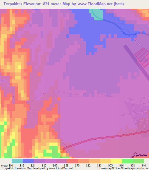 Torpakhtu,Afghanistan Elevation Map