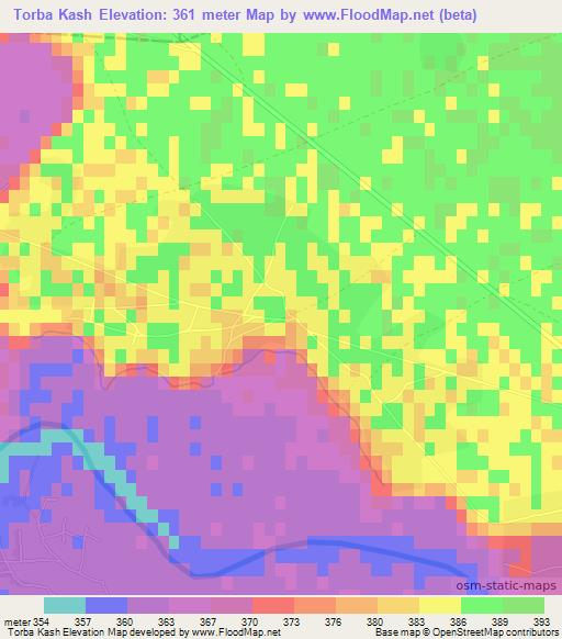 Torba Kash,Afghanistan Elevation Map