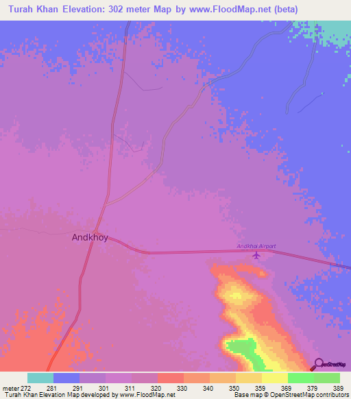 Turah Khan,Afghanistan Elevation Map