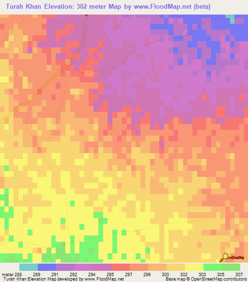 Turah Khan,Afghanistan Elevation Map