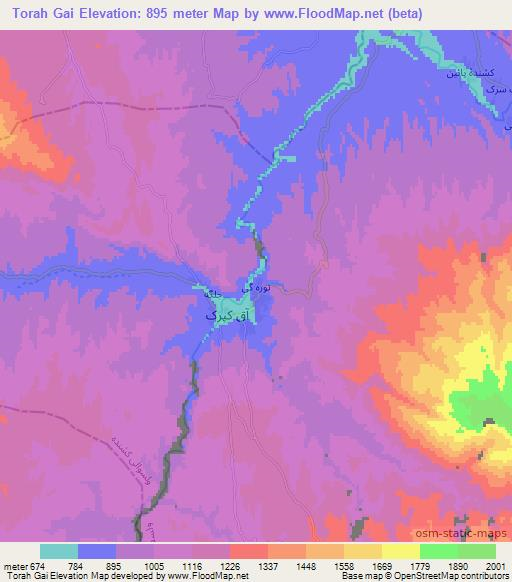 Torah Gai,Afghanistan Elevation Map