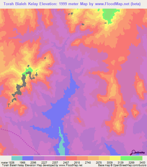 Torah Bialeh Kelay,Afghanistan Elevation Map