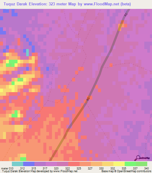 Tuquz Darak,Afghanistan Elevation Map