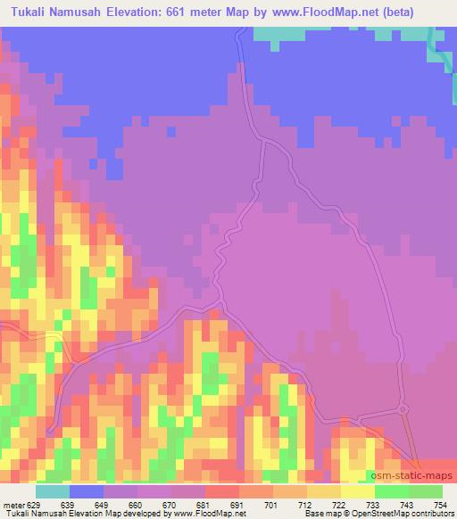 Tukali Namusah,Afghanistan Elevation Map