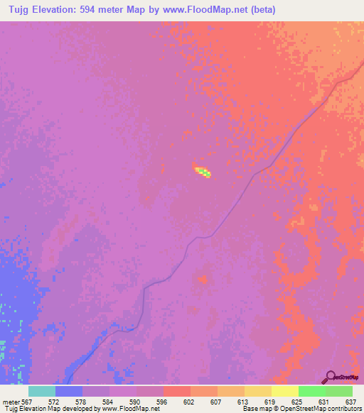 Tujg,Afghanistan Elevation Map
