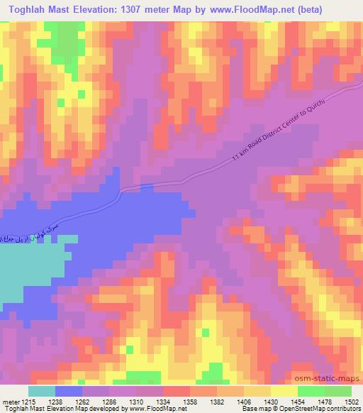 Toghlah Mast,Afghanistan Elevation Map