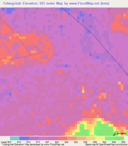 Tufangchah,Afghanistan Elevation Map