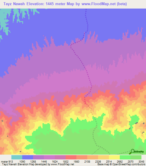 Tayz Nawah,Afghanistan Elevation Map