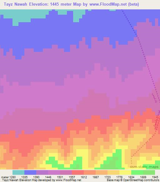 Tayz Nawah,Afghanistan Elevation Map