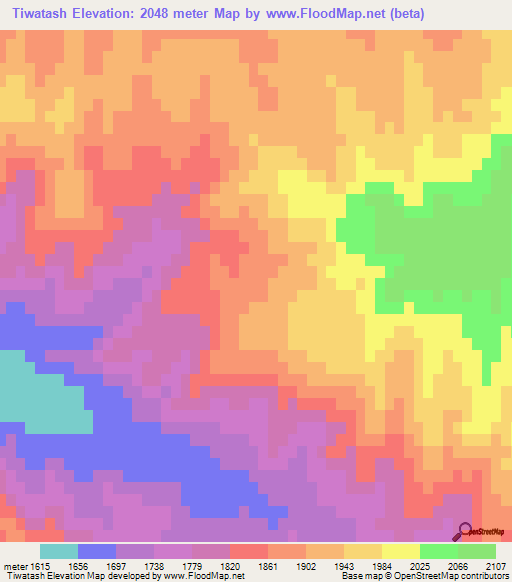 Tiwatash,Afghanistan Elevation Map