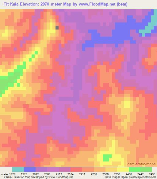 Tit Kala,Afghanistan Elevation Map