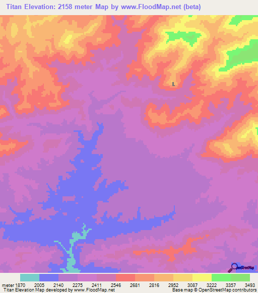 Titan,Afghanistan Elevation Map