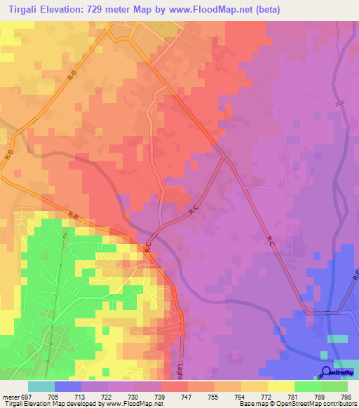 Tirgali,Afghanistan Elevation Map