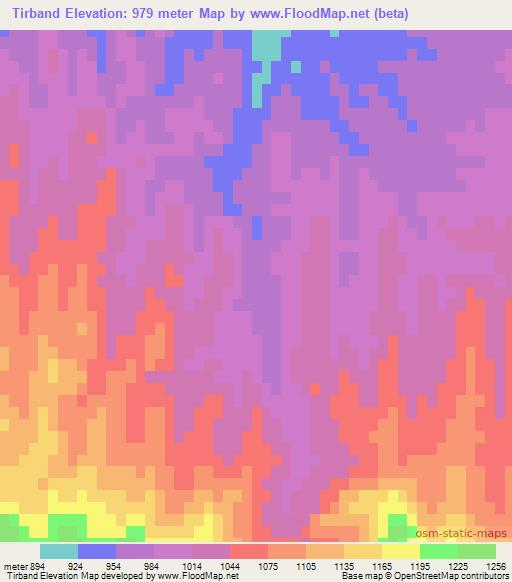 Tirband,Afghanistan Elevation Map