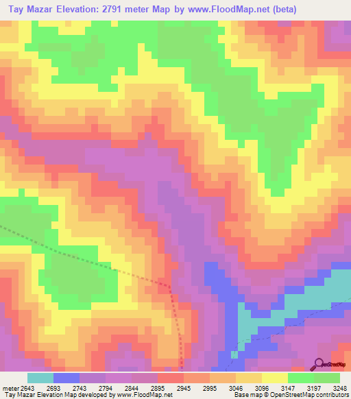 Tay Mazar,Afghanistan Elevation Map