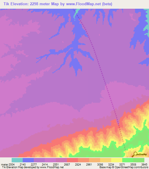 Tik,Afghanistan Elevation Map