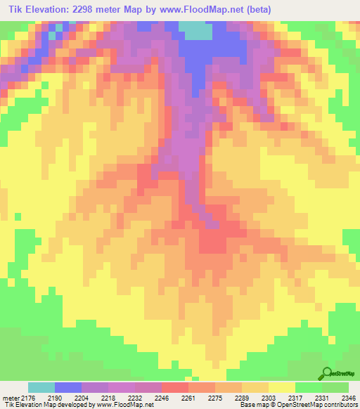Tik,Afghanistan Elevation Map