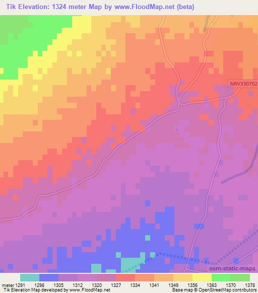 Tik,Afghanistan Elevation Map
