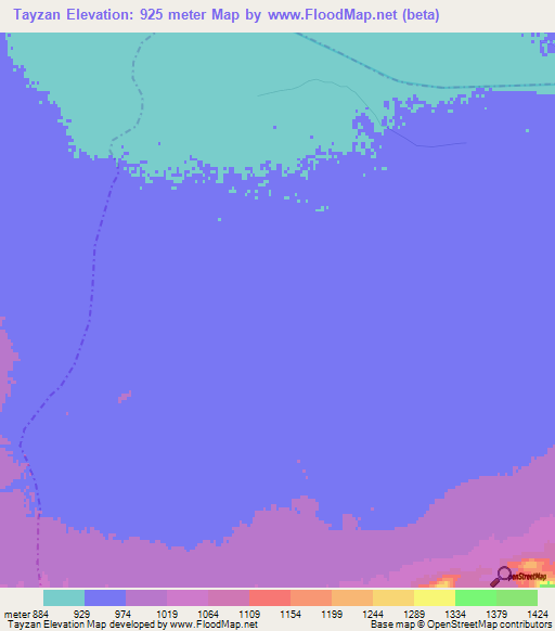 Tayzan,Afghanistan Elevation Map