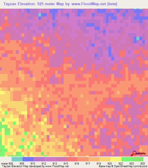 Tayzan,Afghanistan Elevation Map