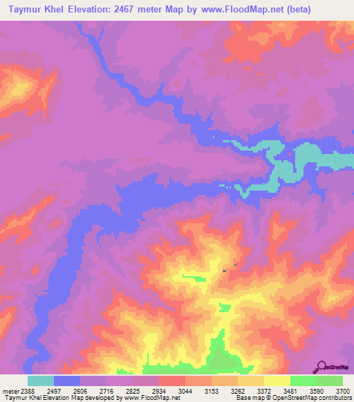 Taymur Khel,Afghanistan Elevation Map