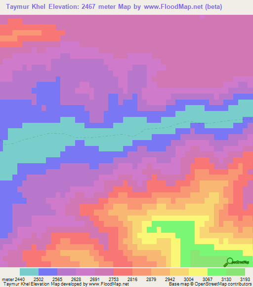 Taymur Khel,Afghanistan Elevation Map