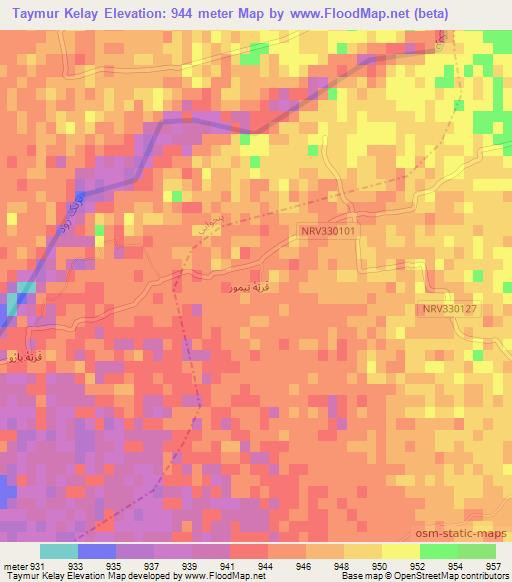 Taymur Kelay,Afghanistan Elevation Map