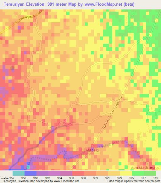 Temuriyan,Afghanistan Elevation Map
