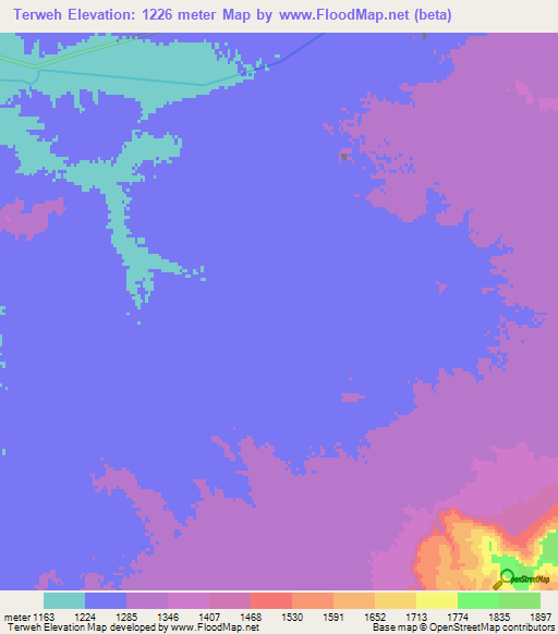 Terweh,Afghanistan Elevation Map