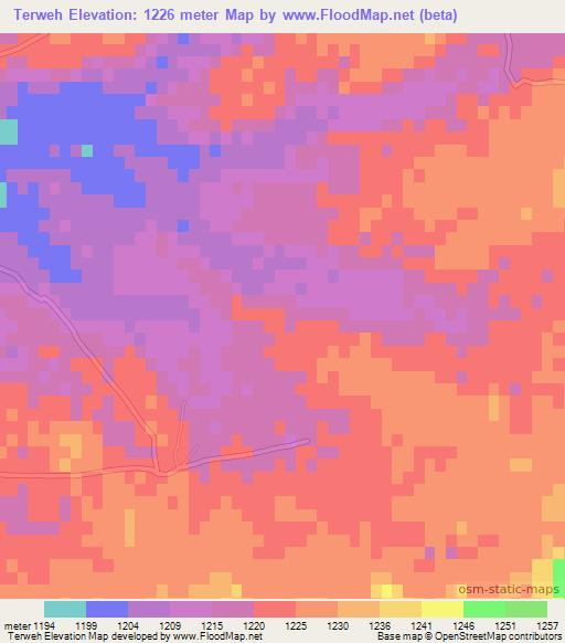 Terweh,Afghanistan Elevation Map