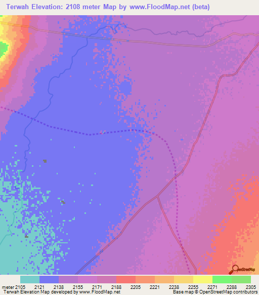 Terwah,Afghanistan Elevation Map