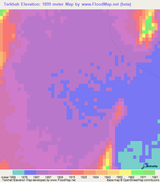 Terkhah,Afghanistan Elevation Map
