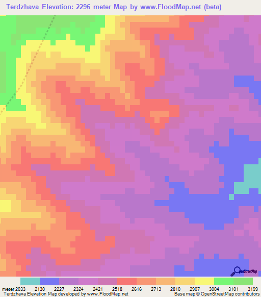 Terdzhava,Afghanistan Elevation Map