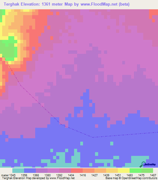 Terghak,Afghanistan Elevation Map